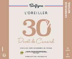 OREILLER SOFTYNE 30% DUVET 70% PLUMETTES
