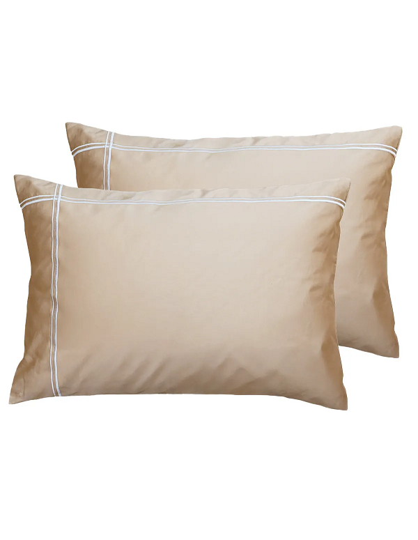 LOT 2 TAIES D'OREILLER PAVILLON ROYAL SATIN