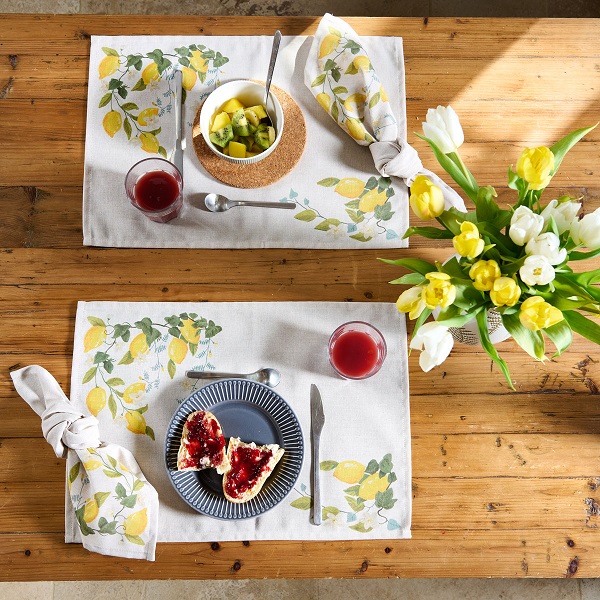 LOT DE 2 SETS DE TABLE JARDIN D'AGRUMES