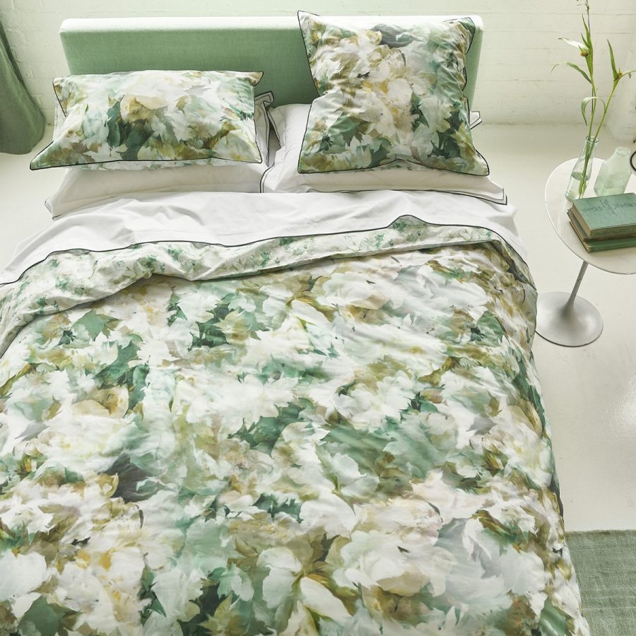 HOUSSE DE COUETTE FLEUR DE JOUR CELADON