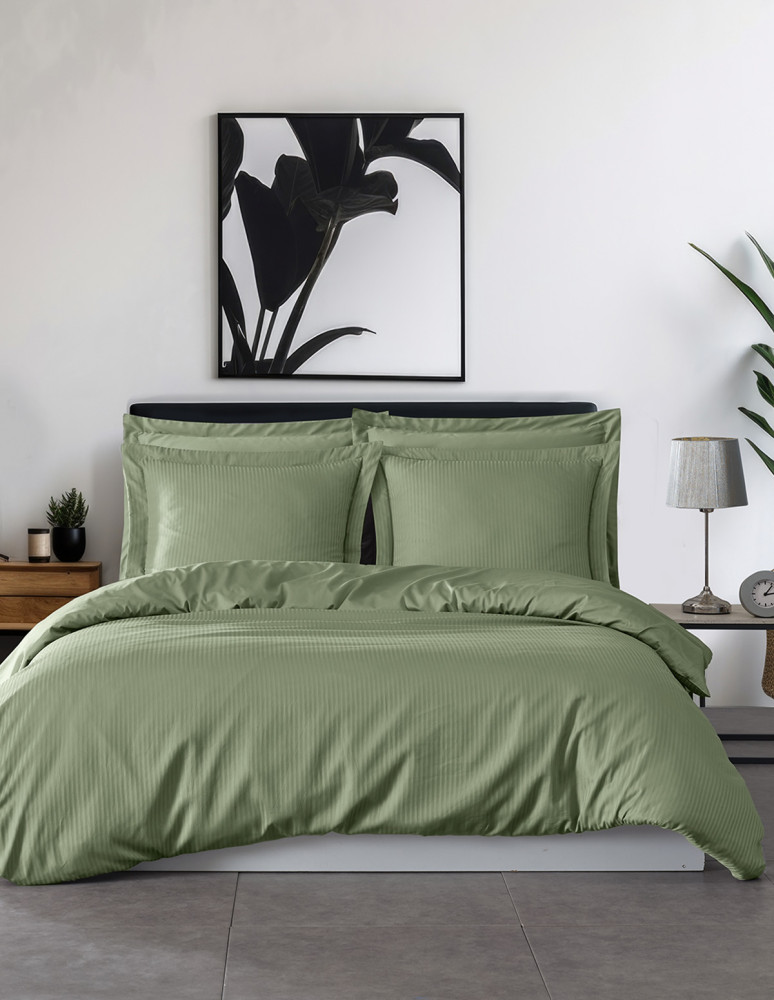 HOUSSE DE COUETTE VERSALUXE UNI/ RAYE SATIN