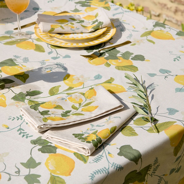 LOT DE 2 SERVIETTES DE TABLE JARDIN D'AGRUMES