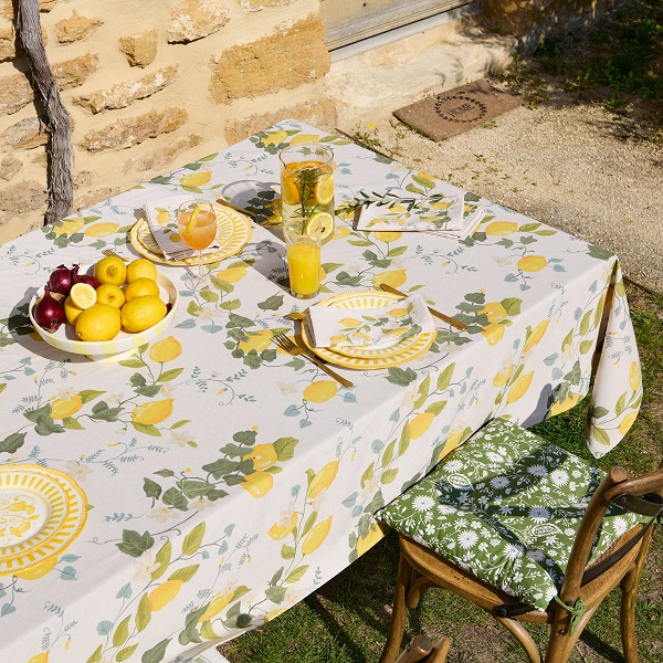 LOT DE 2 SERVIETTES DE TABLE JARDIN D'AGRUMES