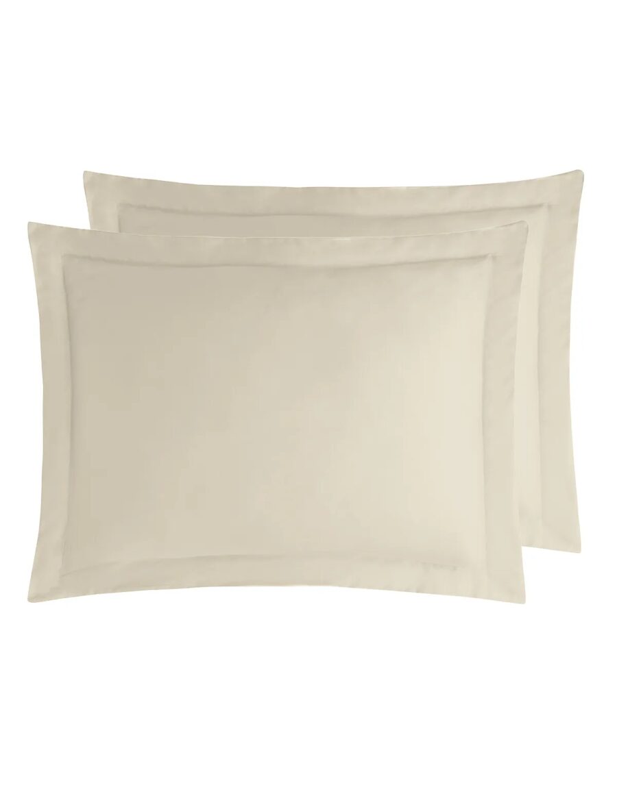 LOT DE 2 TAIES D'OREILLER VERSALUXE UNI SATIN