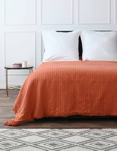 COUVRE LIT NID D'ABEILLE LAVE WAFFLE KNOTE