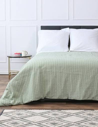 COUVRE LIT NID D'ABEILLE LAVE WAFFLE KNOTE