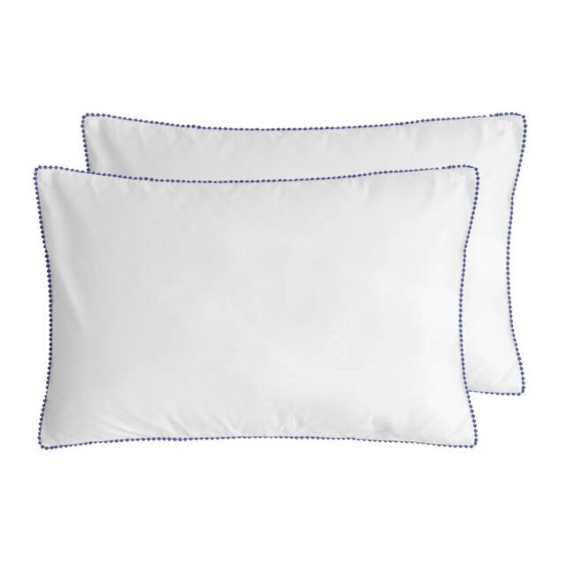 LOT DE 2 TAIES D'OREILLER BRODEES PIUMMI PERCALE