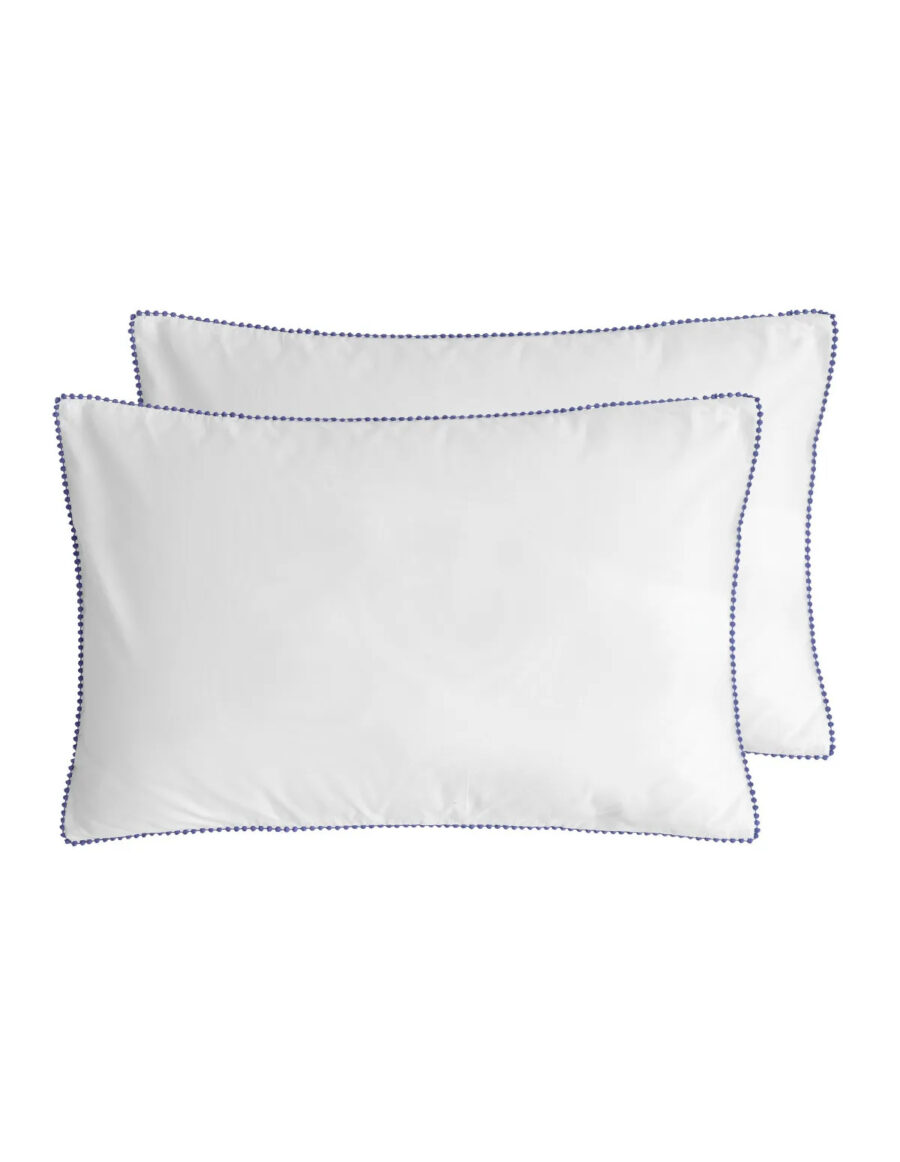 LOT DE 2 TAIES D'OREILLER BRODEES PIUMMI PERCALE