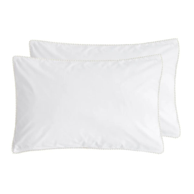 LOT DE 2 TAIES D'OREILLER BRODEES PIUMMI PERCALE