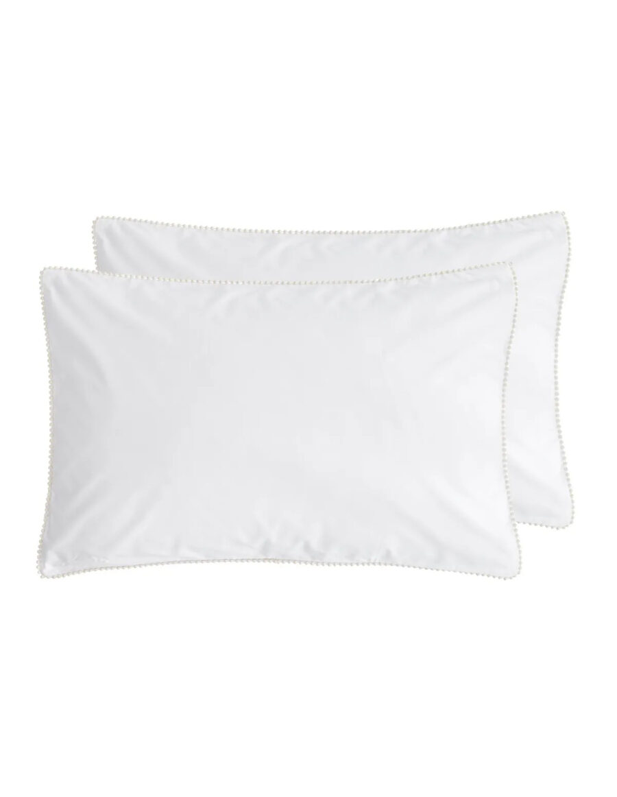 LOT DE 2 TAIES D'OREILLER BRODEES PIUMMI PERCALE