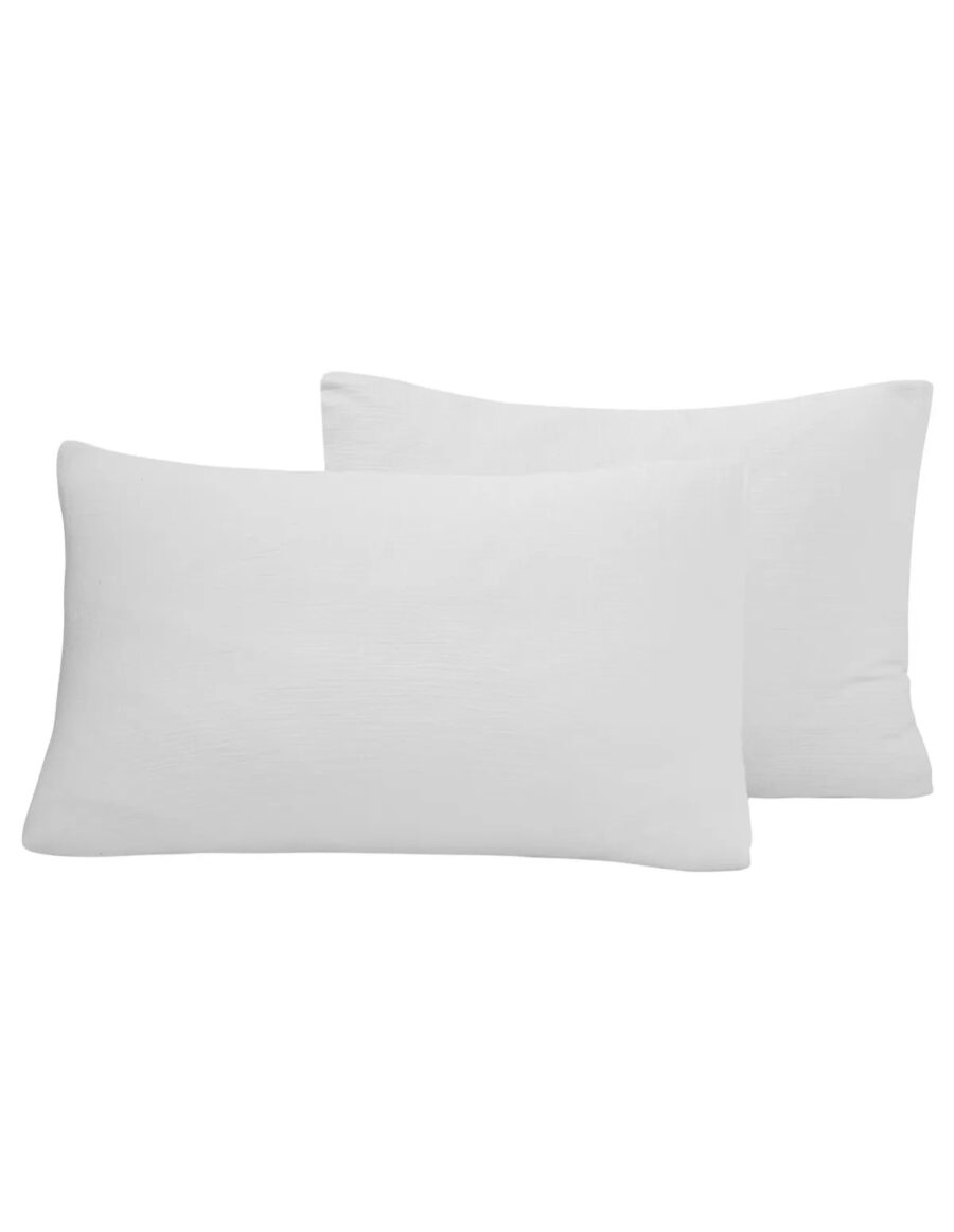 LOT DE 2 TAIES D'OREILLER LOFT GAZE DE COTON