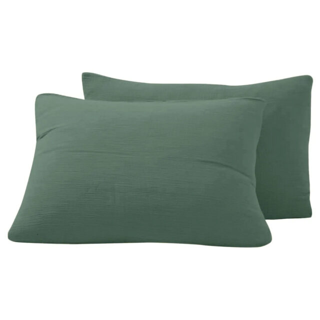 LOT DE 2 TAIES D'OREILLER LOFT GAZE DE COTON