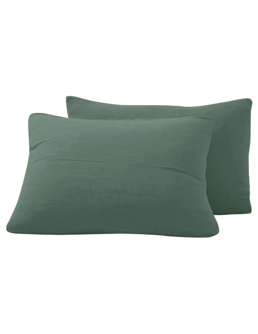 LOT DE 2 TAIES D'OREILLER LOFT GAZE DE COTON