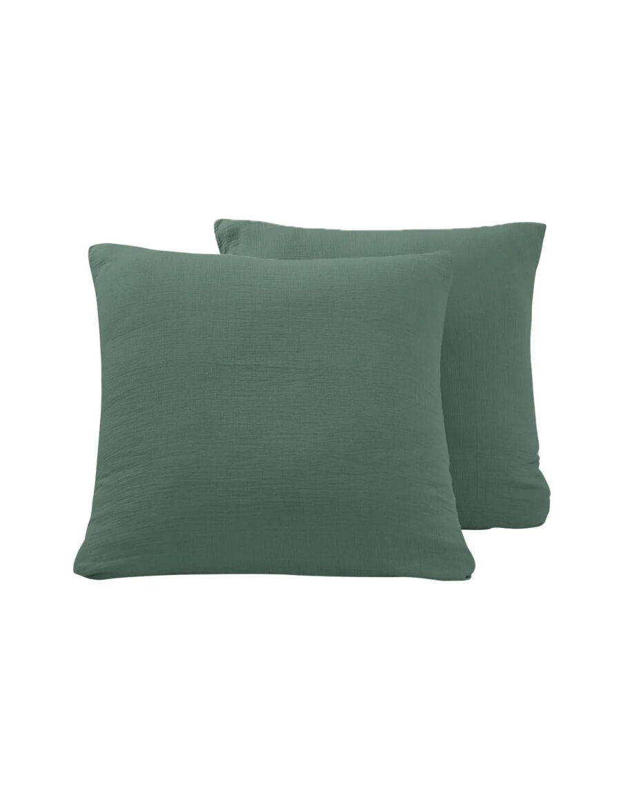 LOT DE 2 TAIES D'OREILLER LOFT GAZE DE COTON