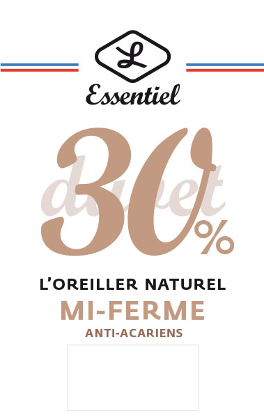 OREILLER ESSENTIEL 30% DUVET 70% PLUMETTES