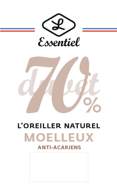OREILLER ESSENTIEL 70% DUVET 30% PLUMETTES